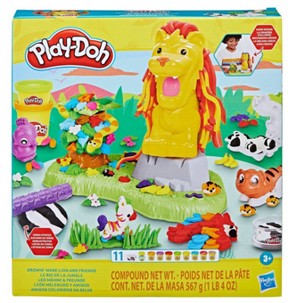 Play-Doh Growin' Mane Lion and Friends Toy New With Box