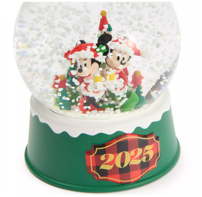 Disney Parks Santa Mickey Mouse Minnie Fantasyland Castle Holiday Snowglobe 2025