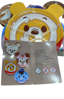 Disney Parks Munchlings Winnie Eeyore Minnie Mickey Set of 4 Plates New w Tag