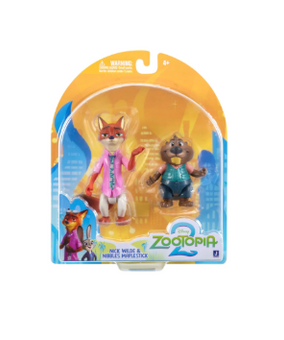 Disney Zootopia 2 Pack Figure Pack Nick Wilde & Nibbles Maplestick New with Tag