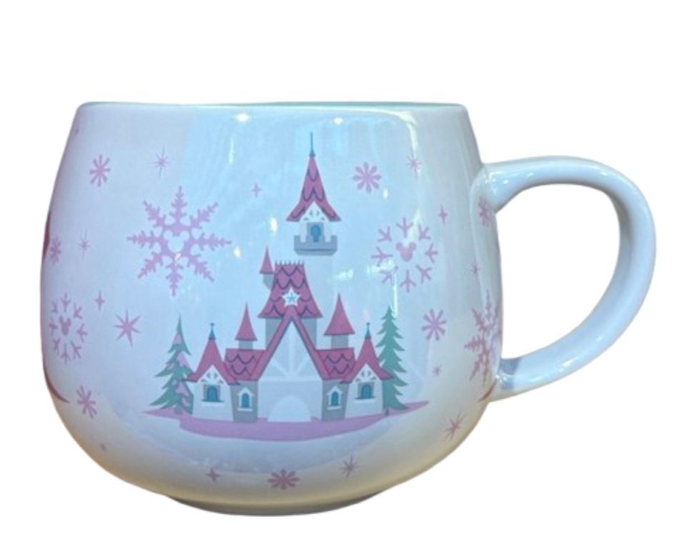 Disney Parks Holiday Castle and Ribbons - Pink Coffee Mug New With Tag