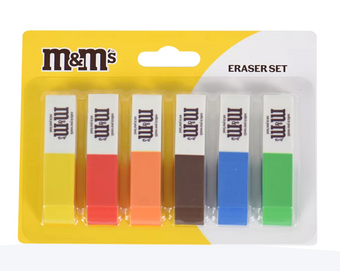 M&M's World Colors Eraser Set New with Tag