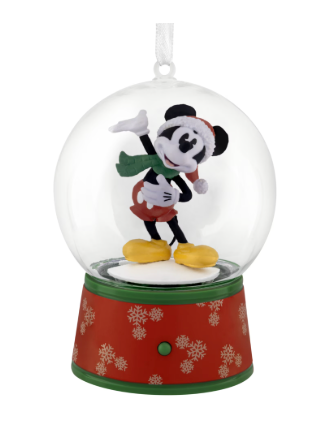 Hallmark Disney Mickey Mouse Christmas Musical Globe Ornament New