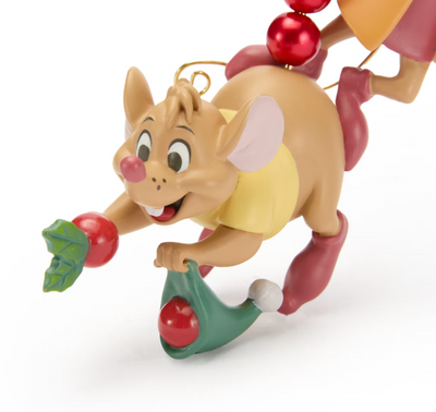 Disney Parks Jaq and Gus Festive Cinderella Sketchbook Christmas Tree Ornament