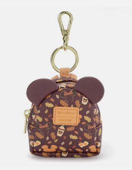 Disney Parks Loungefly Fall Halloween Mickey Mouse Mini Backpack Bag Charm New