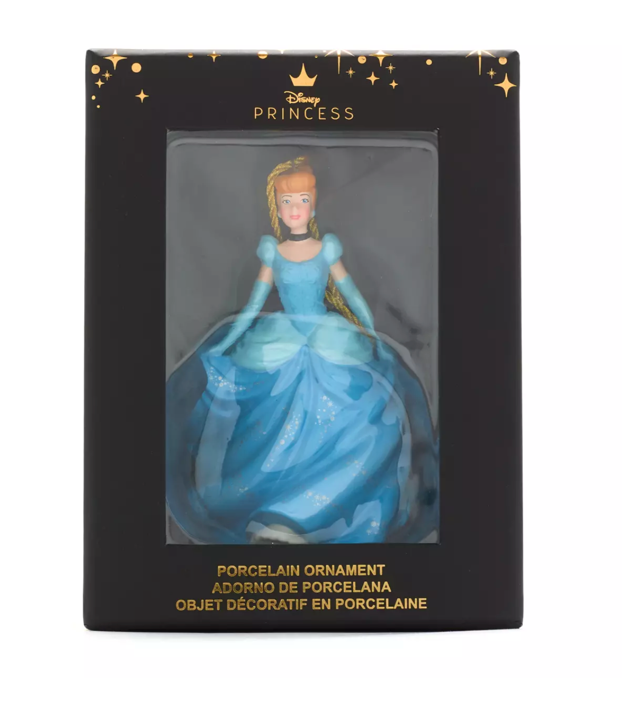 Disney Parks Princess Cinderella Glitter Porcelain Christmas Ornament New w Box
