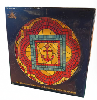 Disney Parks Cruise Line Mosaic Collection Set of 4 Plates New With Tag