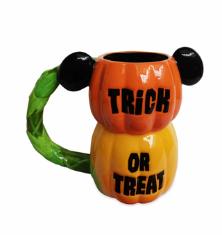 Disney Parks Mickey Pumpkin Trick or Treat Halloween 2021 Ceramic Coffee Mug New