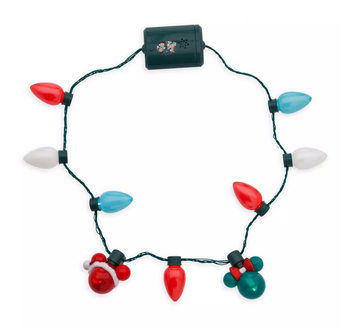Disney Classics Christmas Mickey and Minnie Animated Glow Holiday Necklace New