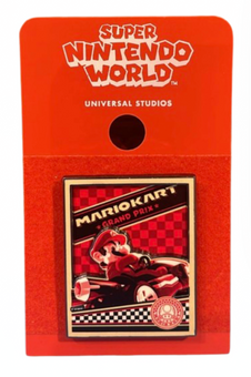 Universal Studios Super Nintendo World Mario Kart Grand Prix Mario Pin New Card