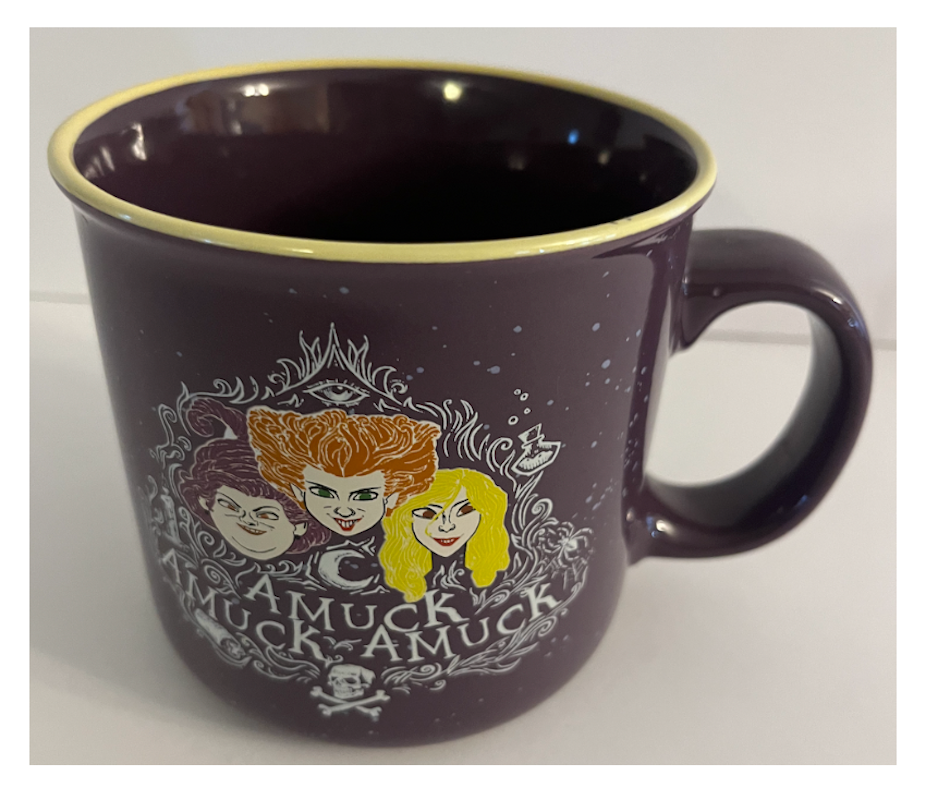 Disney Hocus Pocus Amuck Amuck Amuck Purple Halloween Coffee Mug New