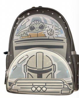 Disney Parks Star Wars Mandalorian Child Yoda Loungefly Mini Backpack New W Tag