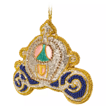 Disney Cinderella Pumpkin Coach Beaded Christmas Ornament New with Tag