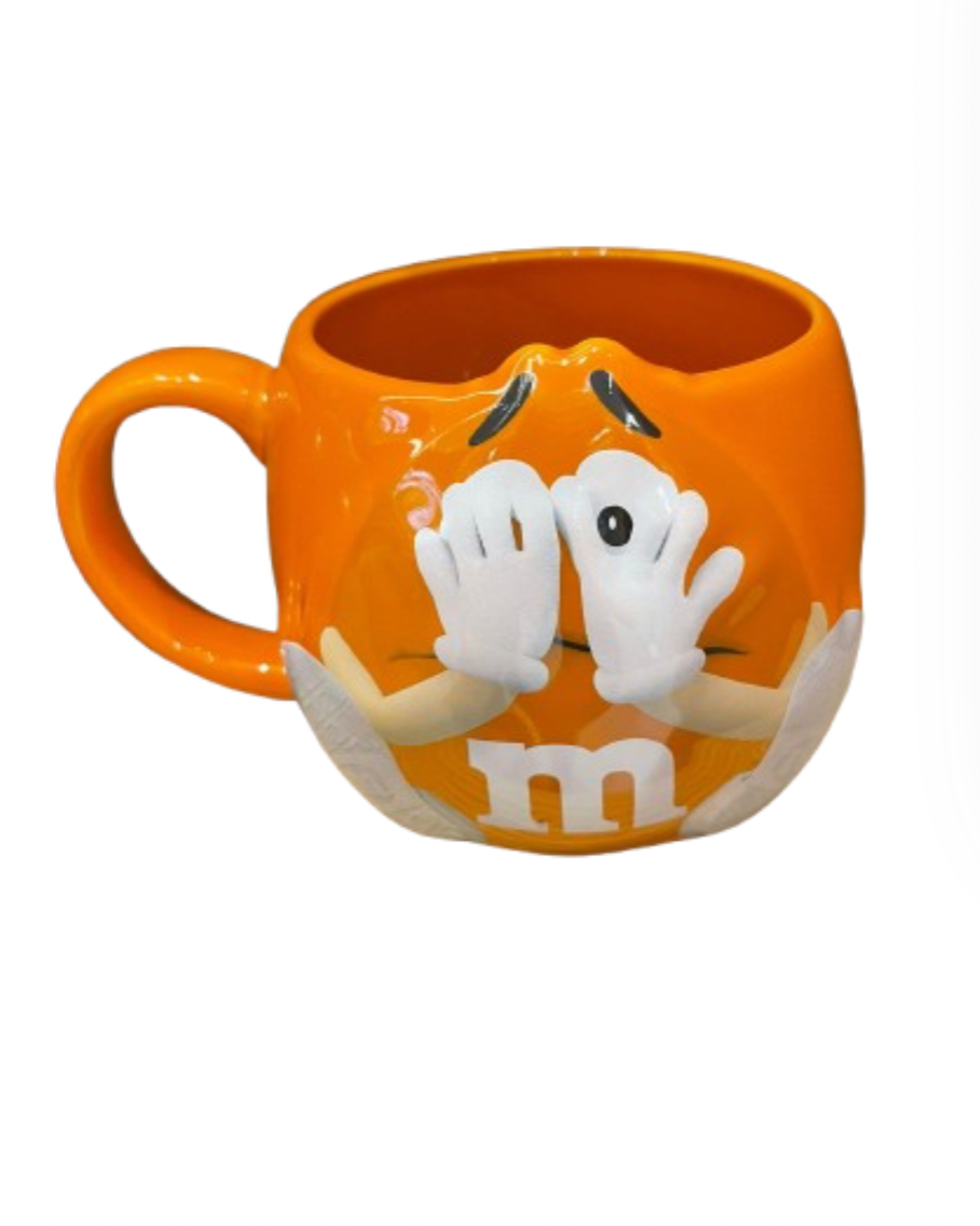 M&M's World Orange Character 3D Sculpted Coffee 18oz Mug New