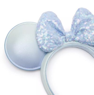 Disney Minnie Mouse Ear Headband for Adults Winter Blue New