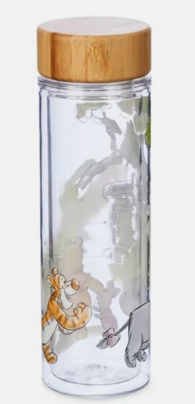 Disney Parks Winnie the Pooh Classic Collection Water Bottle Bamboo Lid New