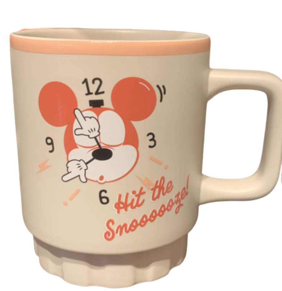 Disney Parks Mickey Mouse "Hit the Snooooze" Coffee Mug New With Tag