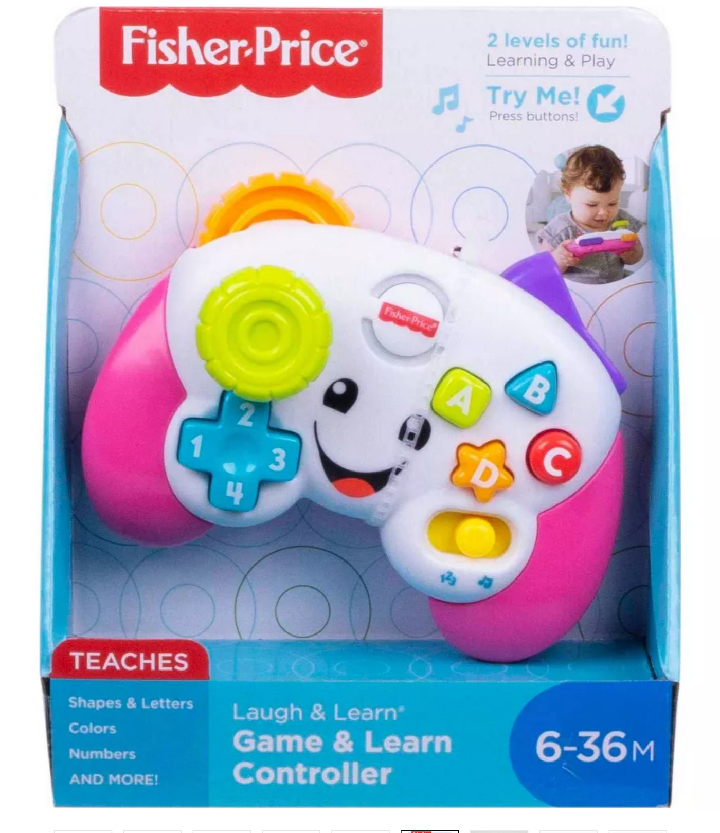 Fisher-Price Pink Laugh And Learn Game And Learn Controller Toy New With Box