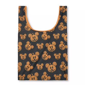 Disney Parks Halloween Mickey Jack-o'-Lantern Halloween Packable Tote Bag New
