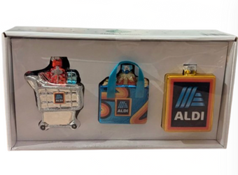 Aldi 2024 Merry Moments 3 Pack Glass Christmas Ornament New with Box