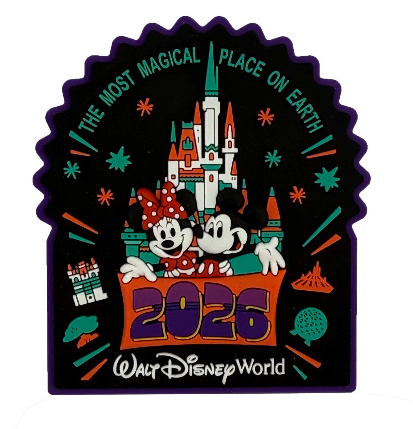 Disney Parks Mickey & Minnie Castle Magnet 2026 Walt Disney World