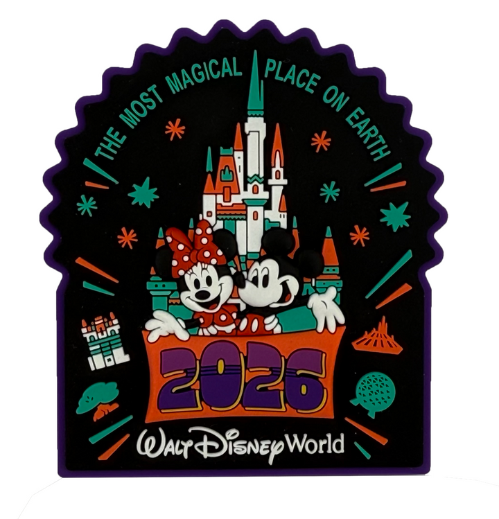Disney Parks Mickey & Minnie Castle Magnet 2026 Walt Disney World