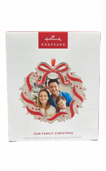 Hallmark 2024 Keepsake Our Family Metal Photo Frame Christmas Ornament New w Box