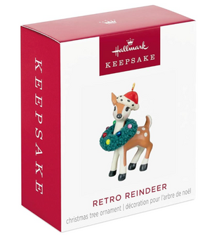 Hallmark Christmas Ornament Mini Retro Reindeer 2024 New With Box