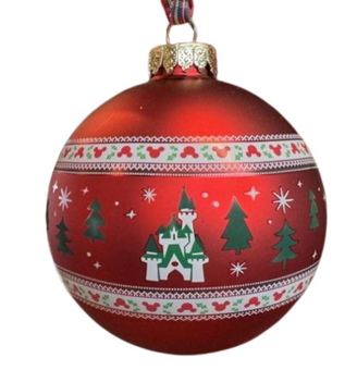 Disney Parks Mickey Mouse Icons Red Ball Christmas Ornament New With Tag