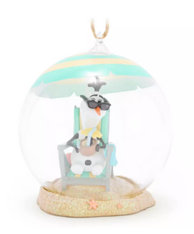 Disney Parks Frozen Olaf Glass Ball Christmas Ornament New With Tag
