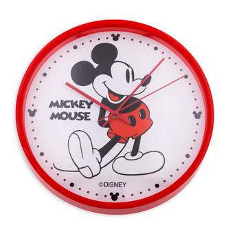 Disney Parks Mickey Battery Operated Red Wall Clock New with Box