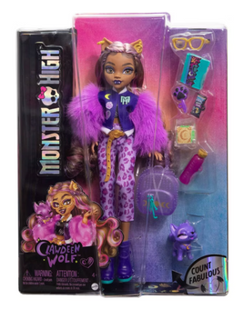 Monster High Clawdeen Wolf Fashion Doll with Pet Dog Crescent Toy New Box