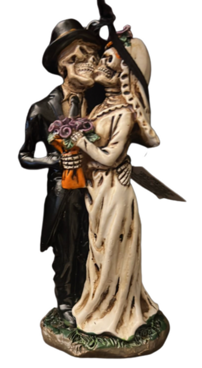 Cracker Barrel Halloween Exclusive Skeletons Wedding Bride Ornament New With Tag