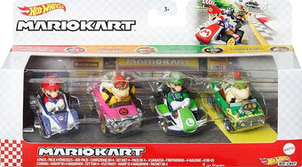 Hot Wheels Mario Kart Toy Vehicle 4-Pack, Collectible Set of 4 Toy New With Tag