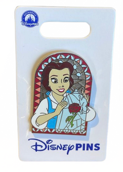 Disney Parks Beauty and the Beast Open Edition Belle with Rose Pin New With Card