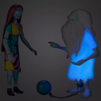 Disney Parks Sally & Gus Action Figure Set Haunted Mansion Holiday Toy New w Tag