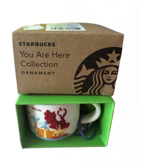 Starbucks Coffee You Are Here Spain Ceramic Mug Ornament New with Box