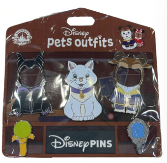 Disney Parks Pets Outfits Pin Set White Cat New with card
