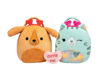 Squishmallows Buddy Buckets Finley Corrine Valentine's Day Treat Pail Plush New