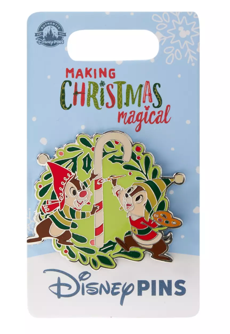 Disney Parks Making Christmas Magical Chip 'n Dale Holiday Pin Set New With Card
