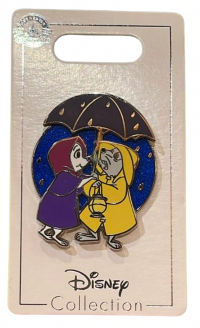 Disney Parks Rescuers Bernard And Bianca Umbrella Raincoats Pin New with Card