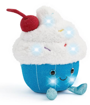 FAO Schwarz 11" Glow Brights Plush LED with Sound Cupcake Toy New With Tag