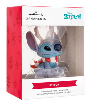 Hallmark Disney Stitch With Red Antlers Christmas Ornament New