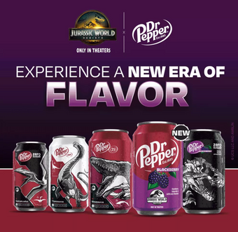 Dr Pepper Cream Soda Spinosaurus Jurassic World Rebirth 12 pk 12 fl oz Cans