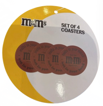 M&M's World Melts in your Mouth Coasters Set New with Tag