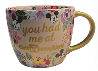 Disney Parks Mickey Mouse You Had Me At WDW Floral Coffee Mug New With Tag