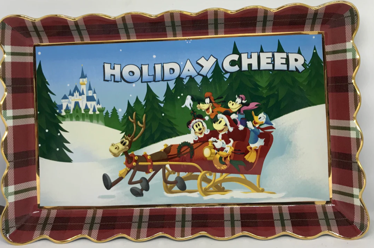 Disney Parks Mickey and Friends Holiday Cheer Christmas Tray New