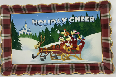 Disney Parks Mickey and Friends Holiday Cheer Christmas Tray New