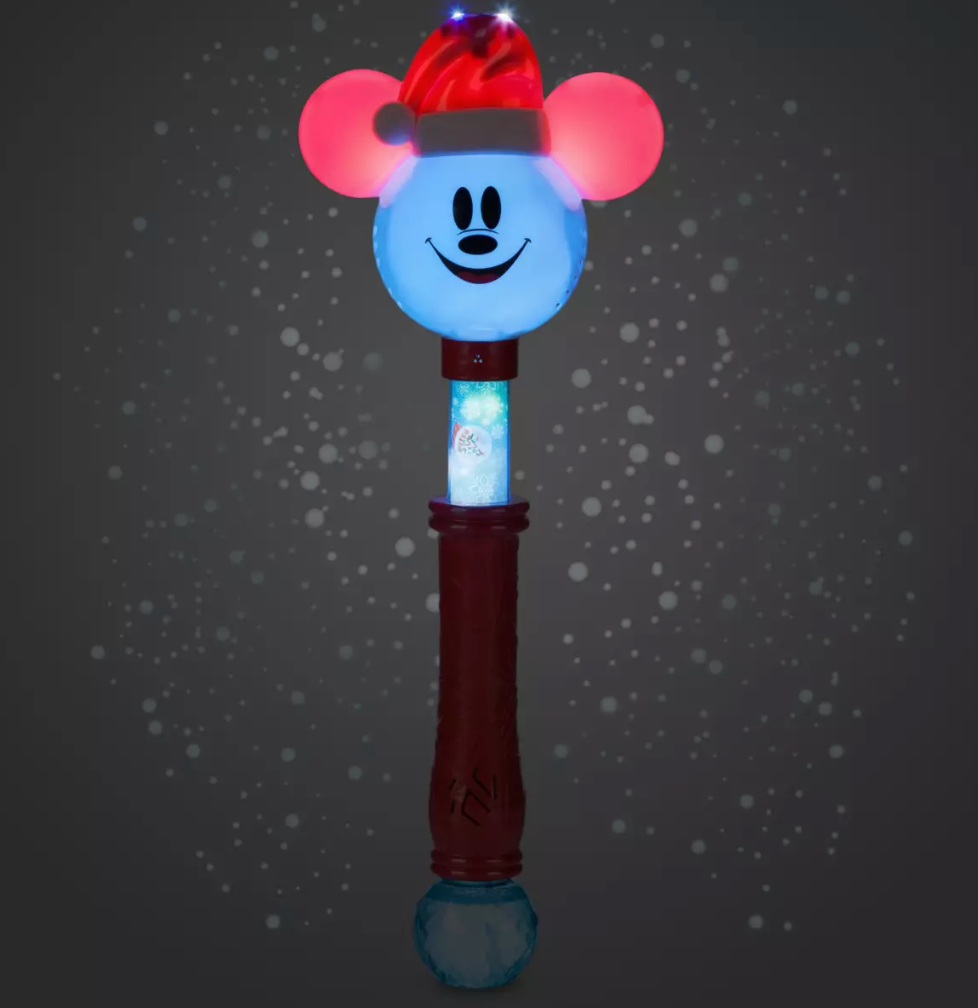 Disney Parks Mickey Santa Light and Sound Holiday Snow Wand New with Tag