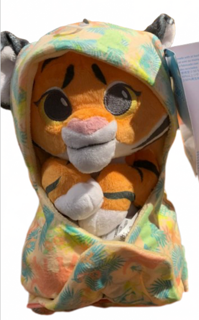 Disney Parks Animal Kingdom Tiger Babies Plush in a Blanket Pouch New With Tag